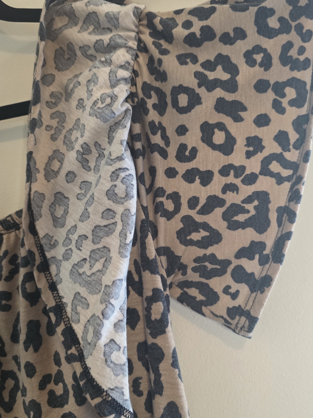 Leopard Print Off-Shoulder Jumpsuit in Tan & Black 1X - Picture 7 of 9
